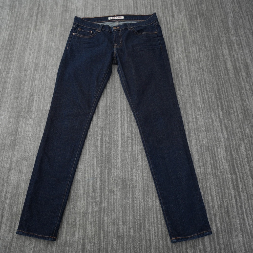 J Brand Jeans Women Blue Skinny Dark Wash 910‎ Ink LowRise Denim Zip 31x29